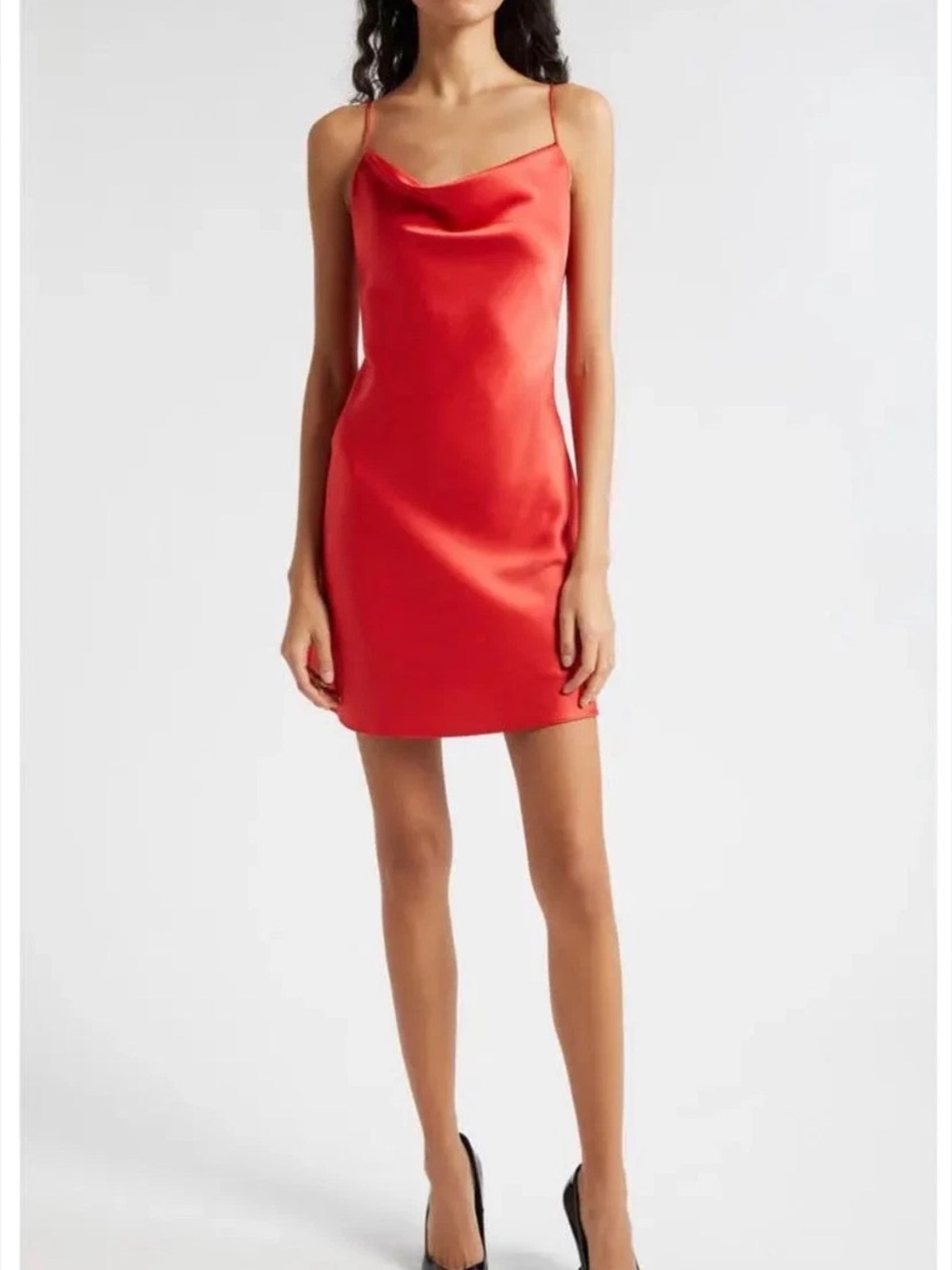 Alice + Olivia Red harmony Satin Slip Mini Dress